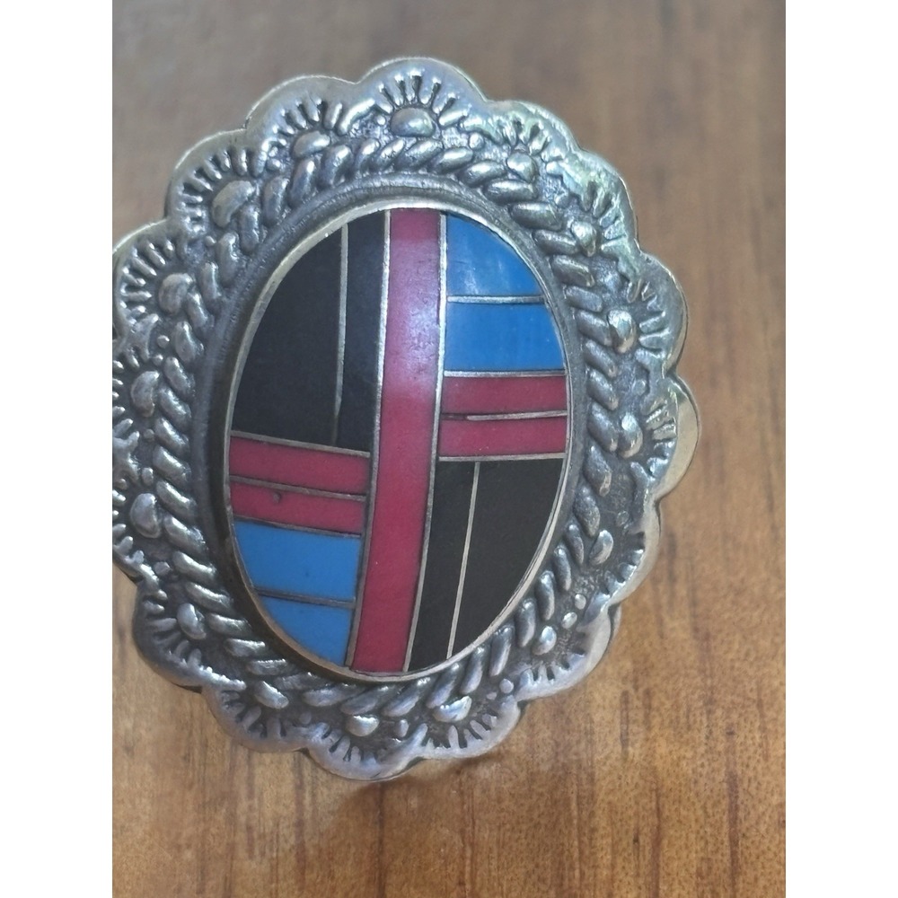 Vtg 925 Silver Turquoise Ring Sz 7.25